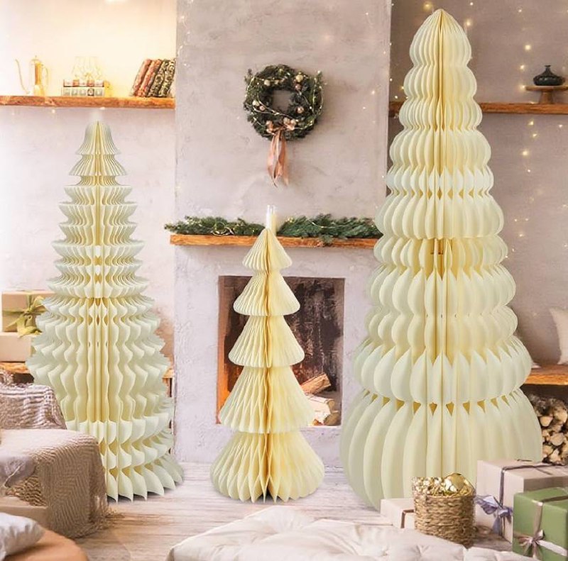 Elegant Honeycomb Paper Christmas Trees