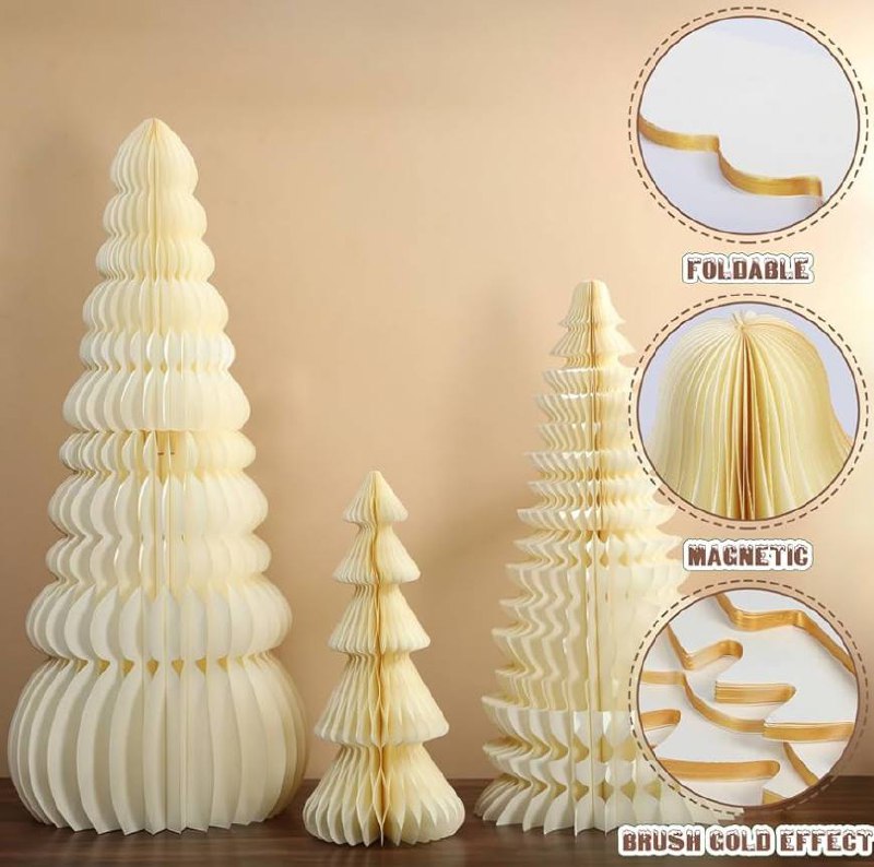 Elegant Honeycomb Paper Christmas Trees
