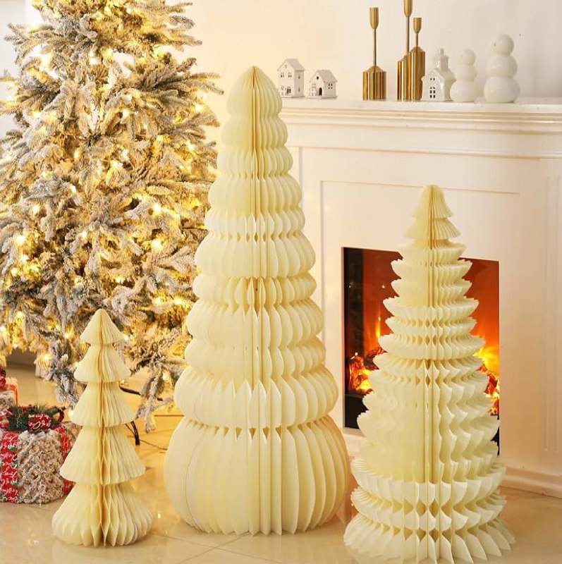 Elegant Honeycomb Paper Christmas Trees